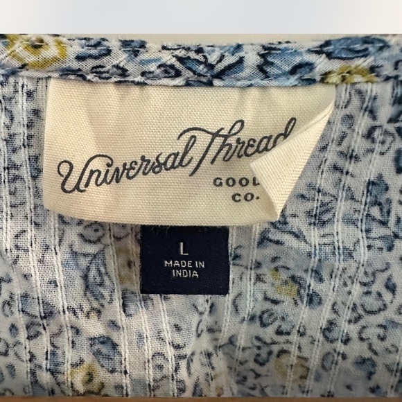 Universal Thread Blue Floral Ruffle Blouse - Picture 2 of 3